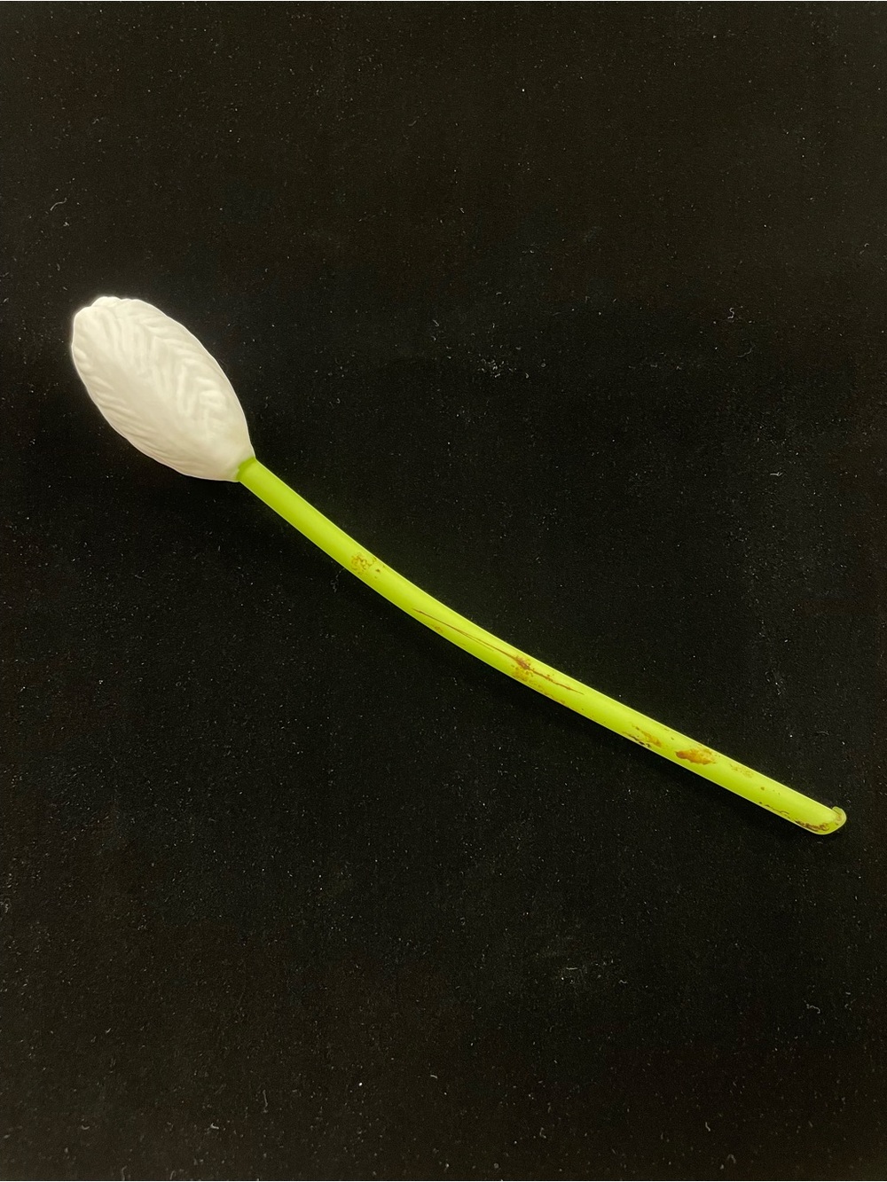 Antique 1920s Bimini Art Deco Germany Satin Glass Tulip White 8 inch